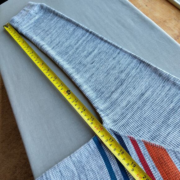 Arizona Jean Co Thermal Waffle Knit Shirt Large long sleeve heather grey stripes - Picture 9 of 9